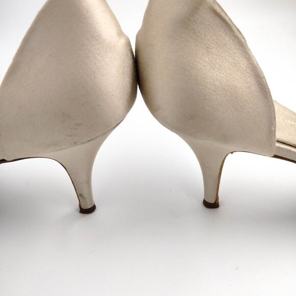 Giuseppe Zanotti Champagne Satin Jeweled Embellished Heels 39.5 9.5 - Picture 8 of 13